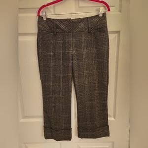Express dark gray plaid capri pants